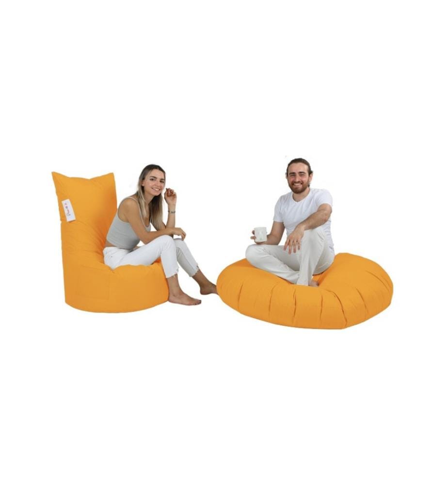 Garten-Sitzsack, Orange, 100% hochdichter, recycelter Styropor, Stoff: 100% Polyester