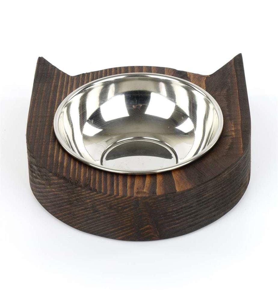 Gamelle pour animaux de compagnie, noyer, épicéa
