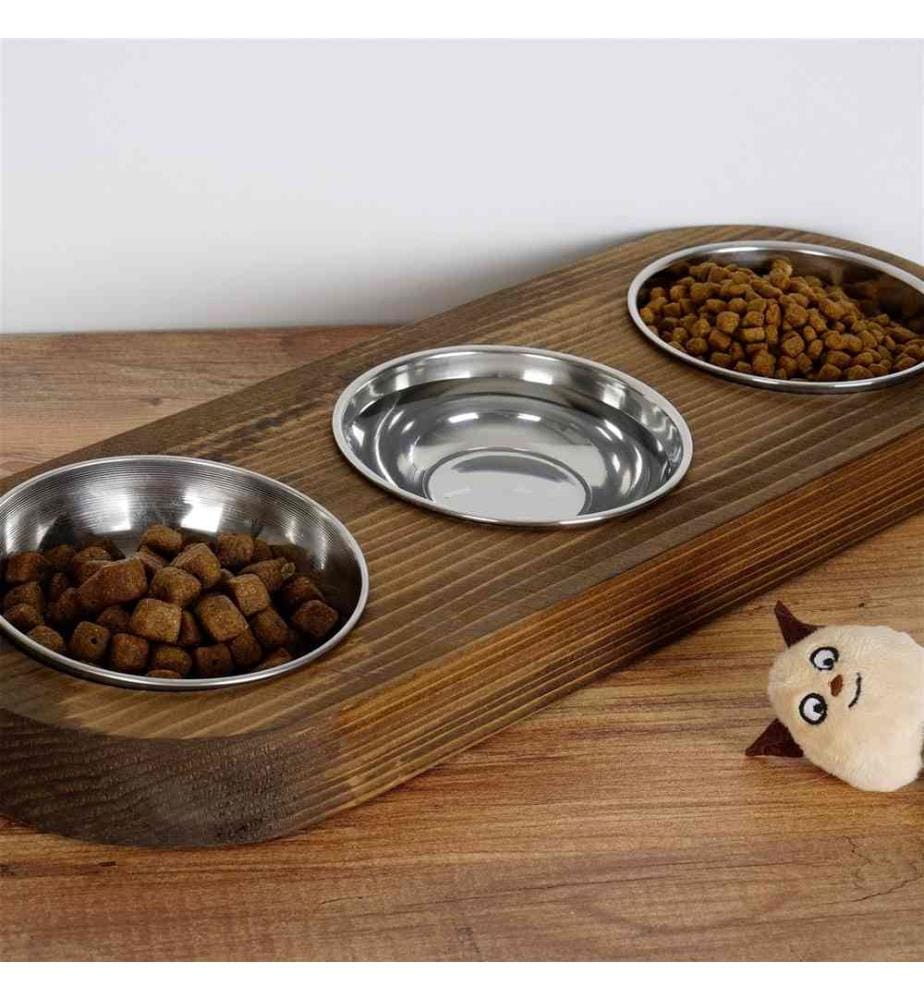 Gamelle pour animaux de compagnie, noyer, épicéa