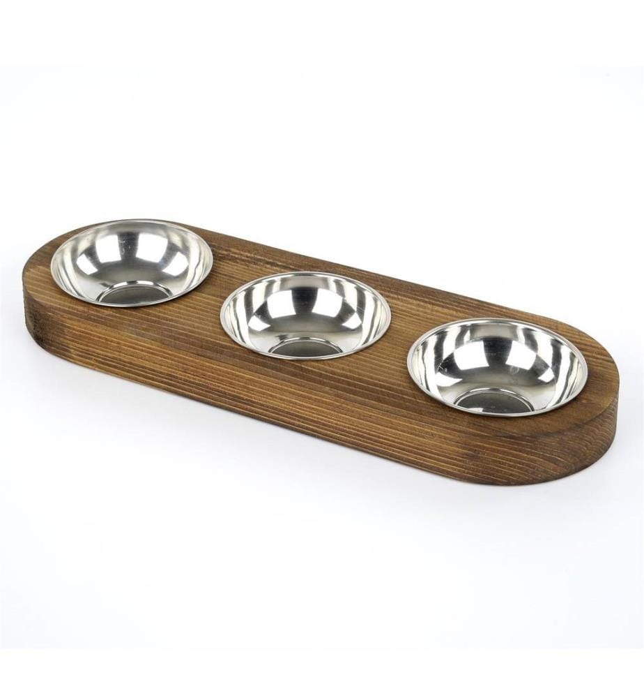 Gamelle pour animaux de compagnie, noyer, épicéa
