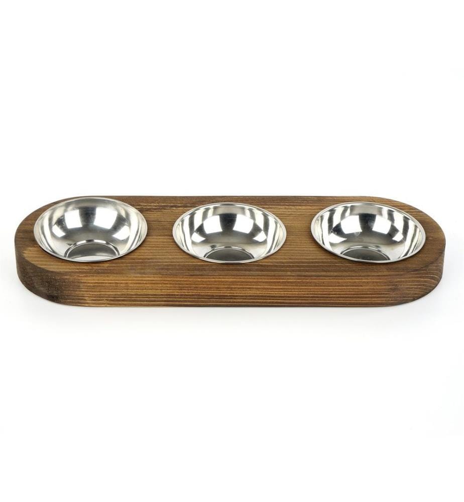 Gamelle pour animaux de compagnie, noyer, épicéa