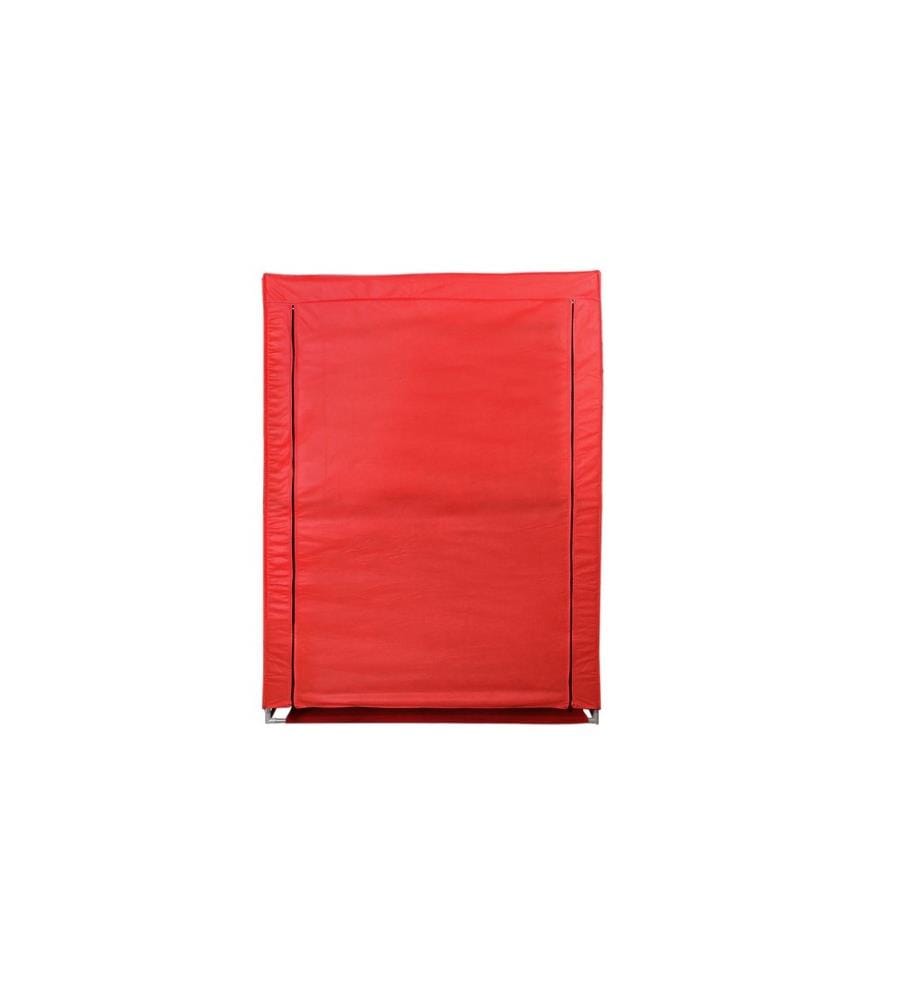 Borsa portaoggetti, rossa, tessuto di ovatta, struttura in metallo