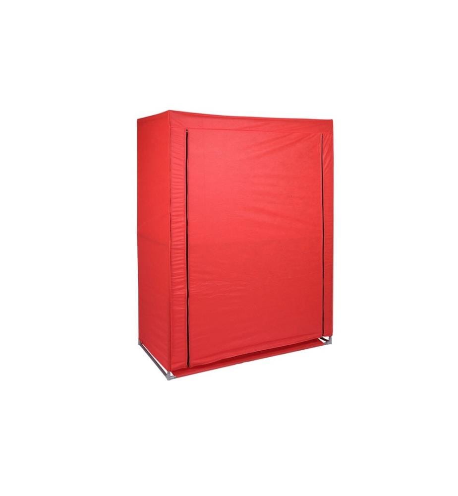 Borsa portaoggetti, rossa, tessuto di ovatta, struttura in metallo