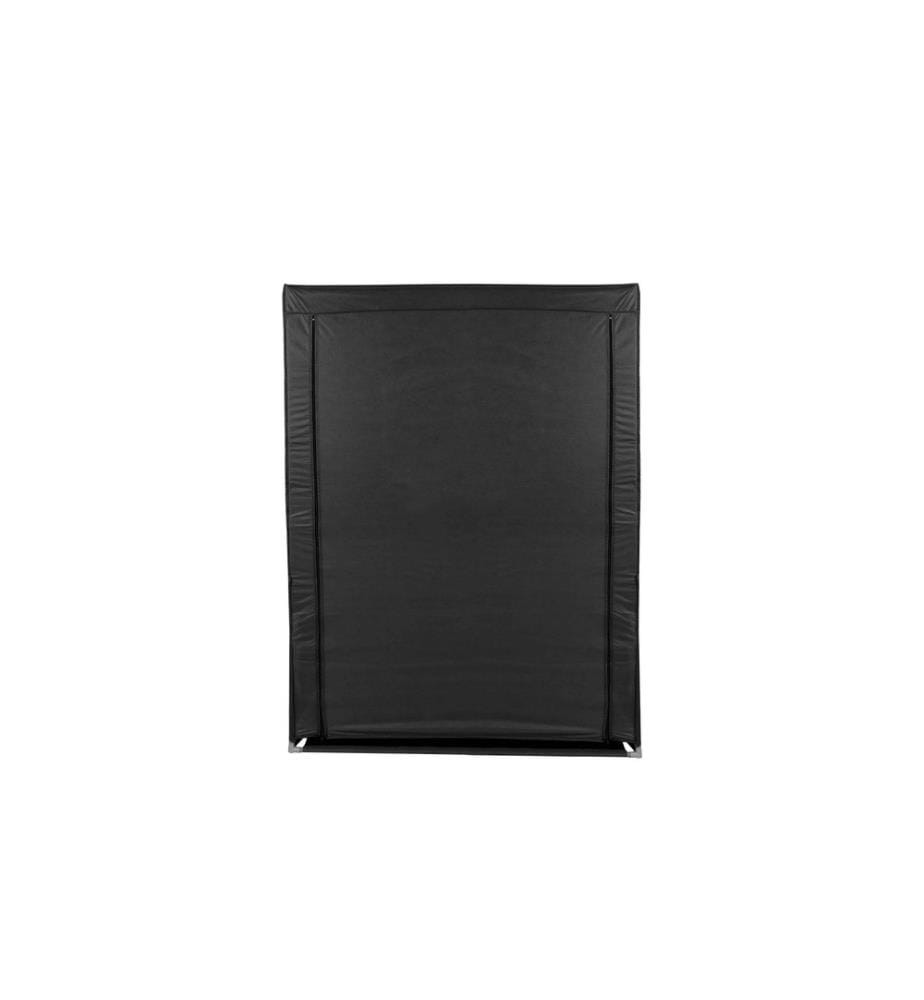 Borsa portaoggetti, nera, tessuto di ovatta, struttura in metallo