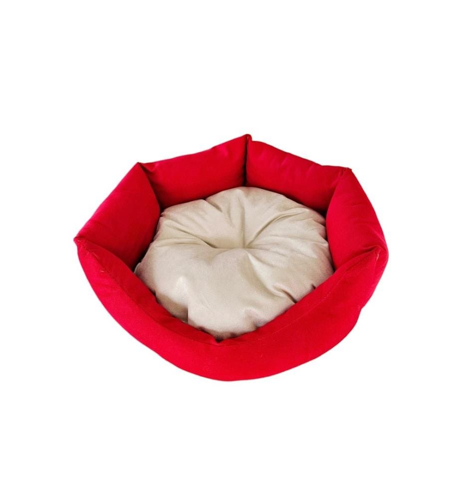 Haustierbett, Rot, Creme, Faser