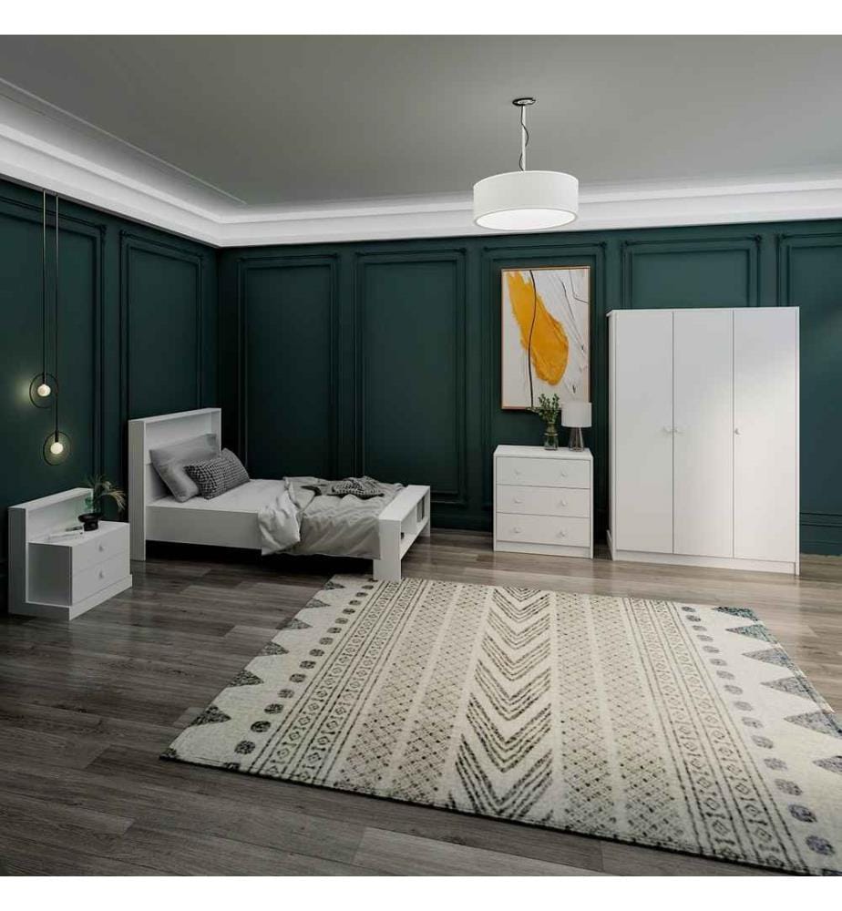 Jugendzimmer-Set, Weiss, 100% Melaminharzbeschichtete Spanplatte