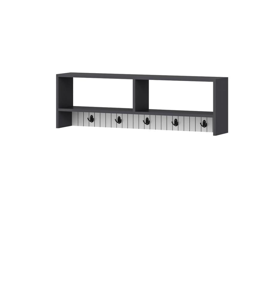 Gancio a parete, bianco antracite, pannello di particelle rivestito in melamina