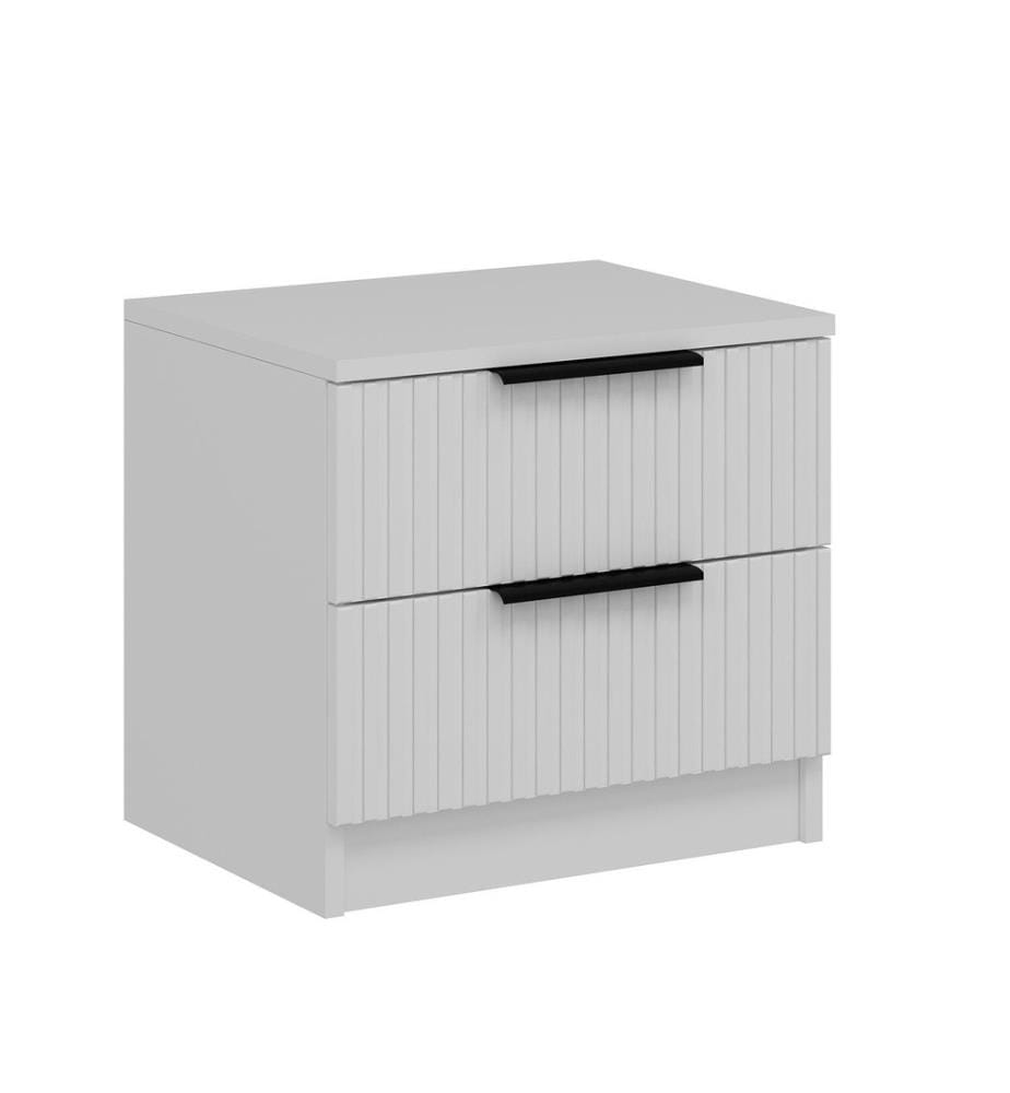 Table de nuit, blanc, panneau de particules mélaminé