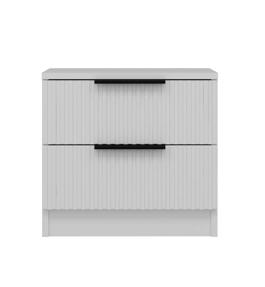 Table de nuit, blanc, panneau de particules mélaminé