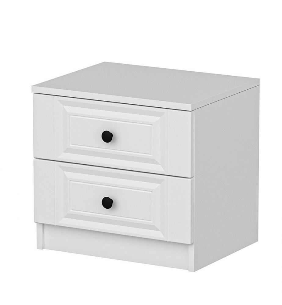 Table de nuit, blanc, panneau de particules mélaminé
