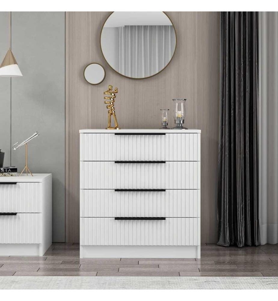 Commode, blanc, panneau de particules mélaminé