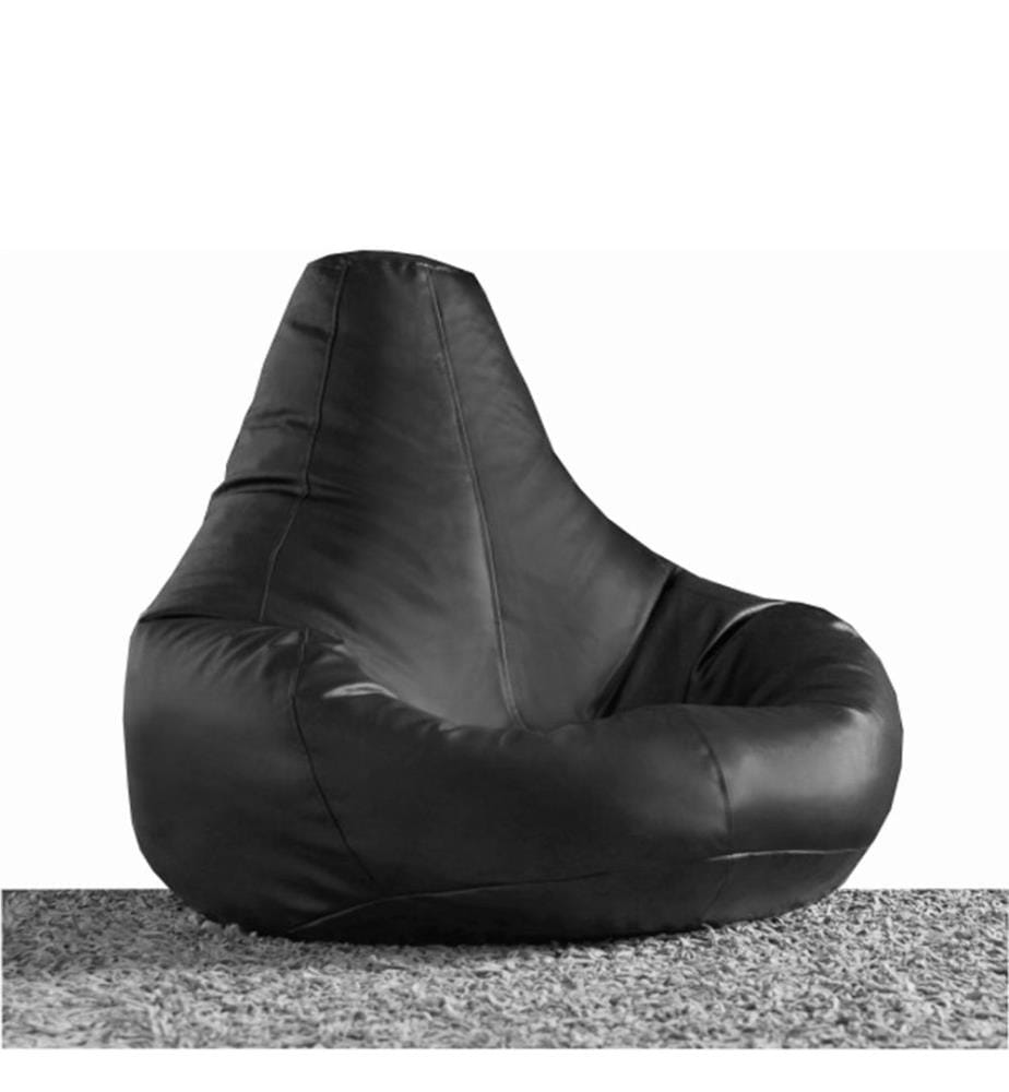 Bean Bag, Black, 100% Polyester, Fabric : 100% Faux cuir