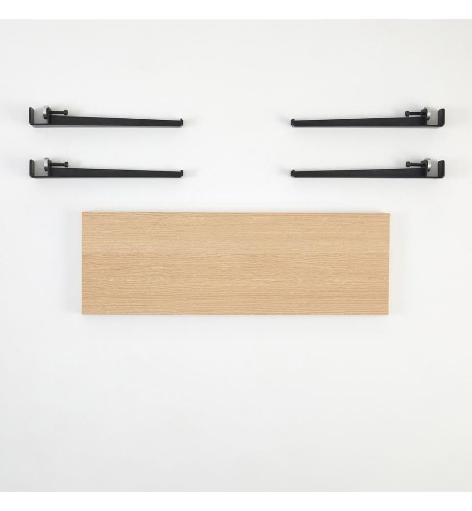 Banc, bois noir, panneau de particules mélaminé