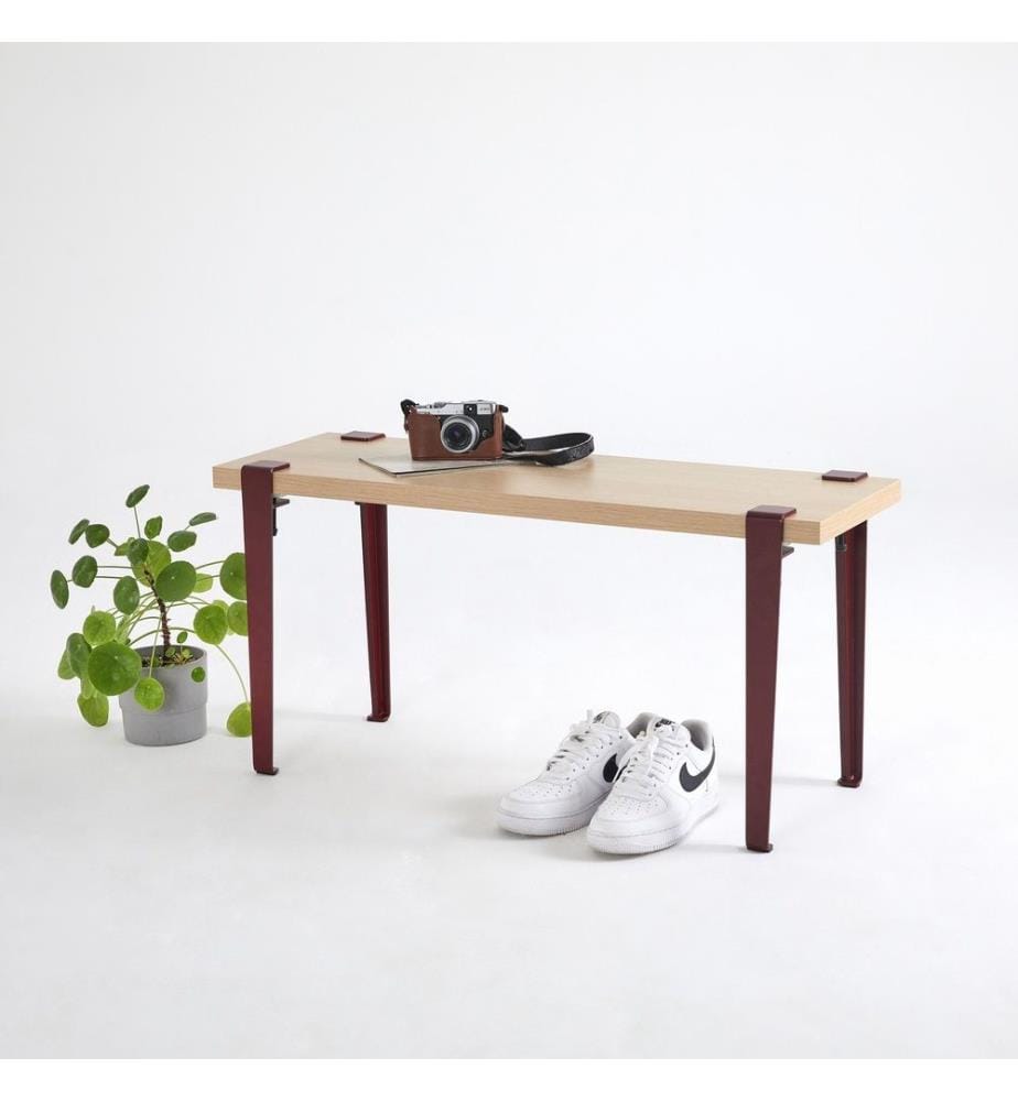 Panchina, legno bordeaux, pannello di particelle rivestito in melamina
