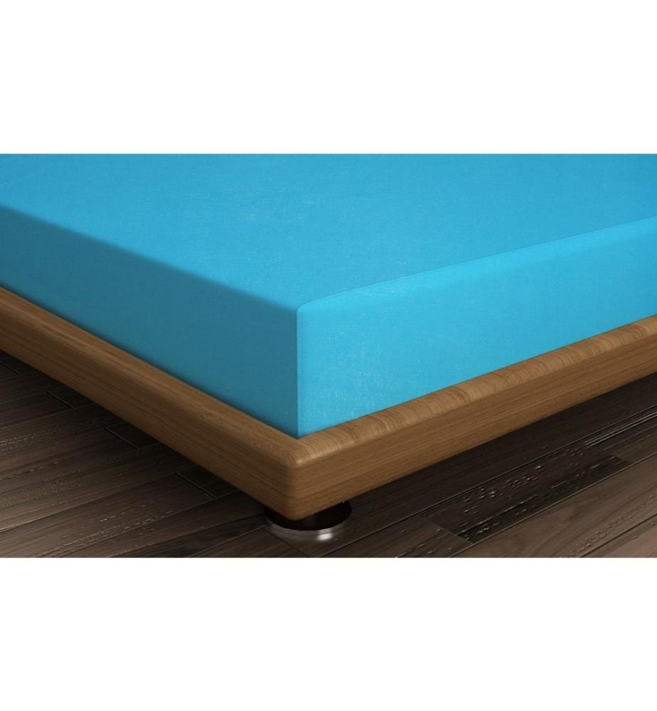 Ranforce Einzelnes kleines Spannbetttuch, Sax Blue, 100% Baumwolle