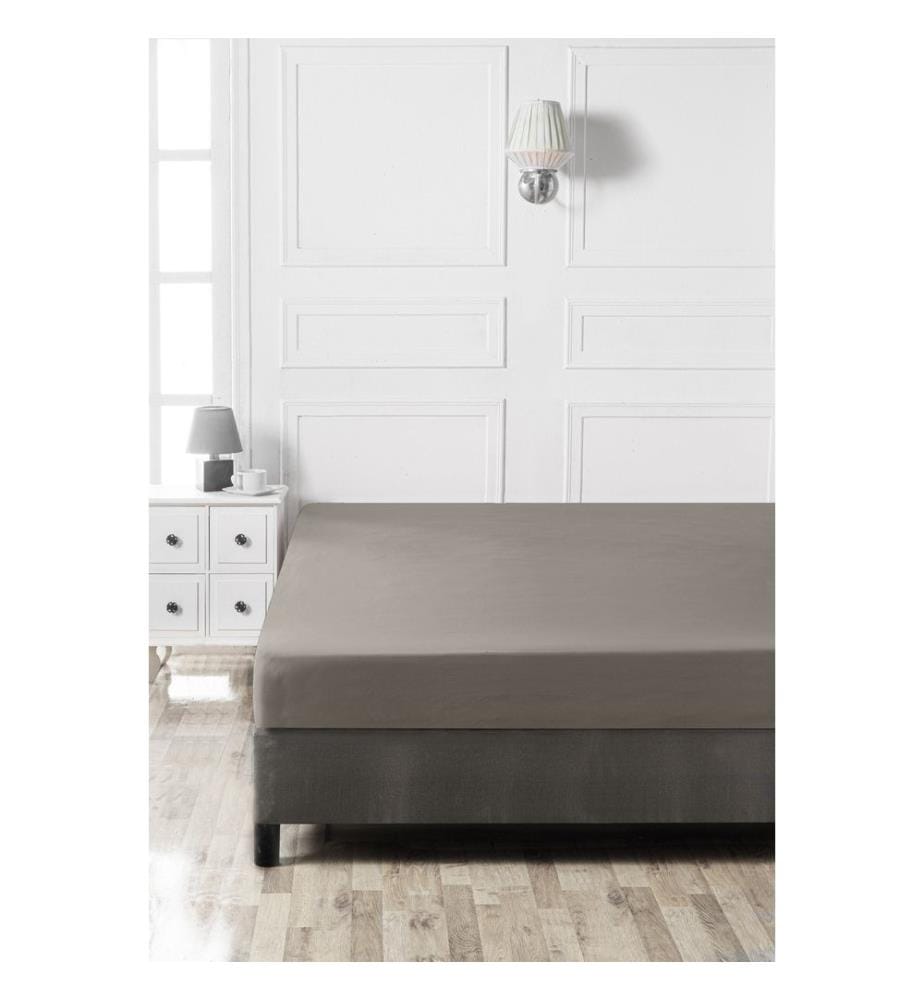 Ranforce Single Large Fitted Sheet, Anthracite, 100% Coton