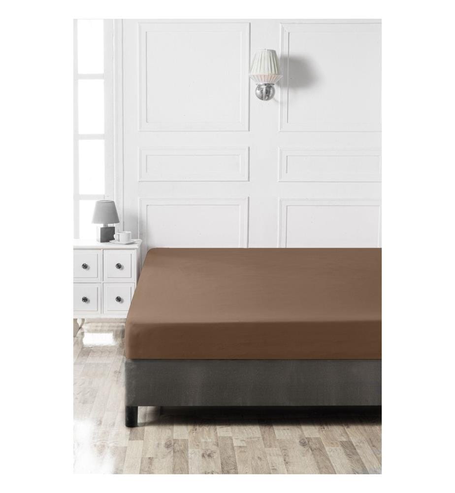 Lenzuolo singolo grande Ranforce, marrone, 100% cotone