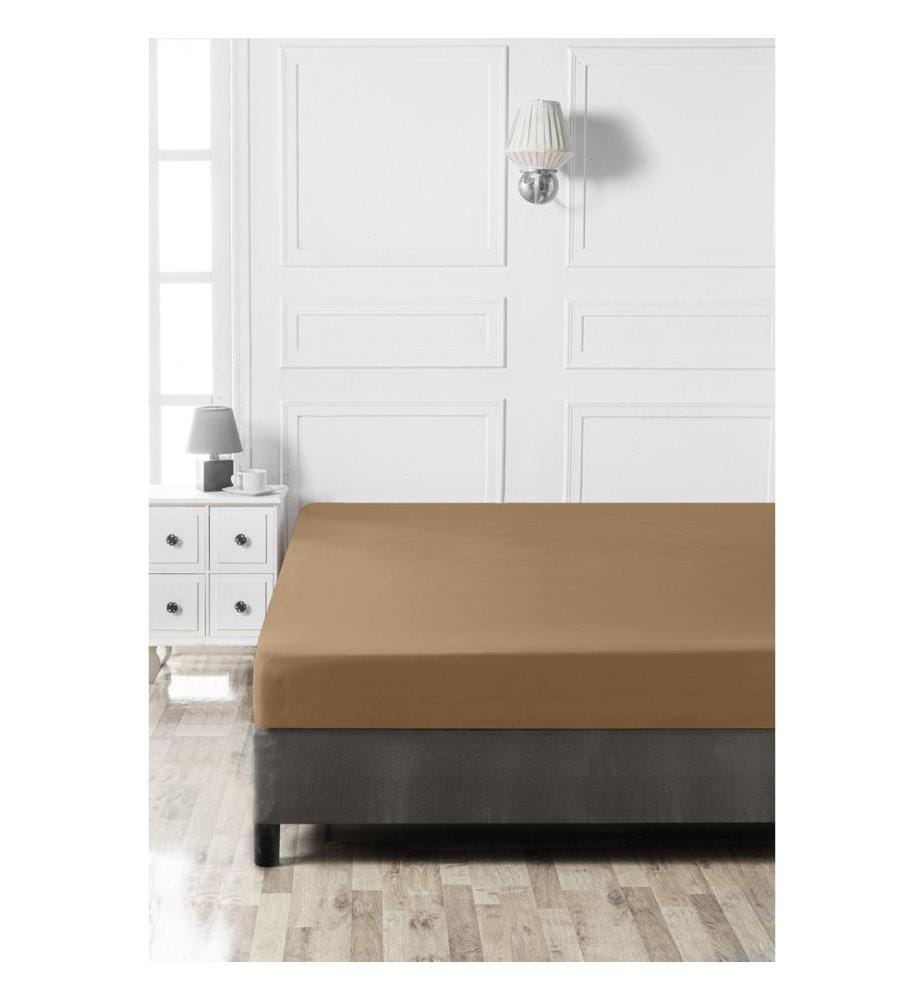 Lenzuolo singolo grande Ranforce, marrone chiaro, 100% cotone