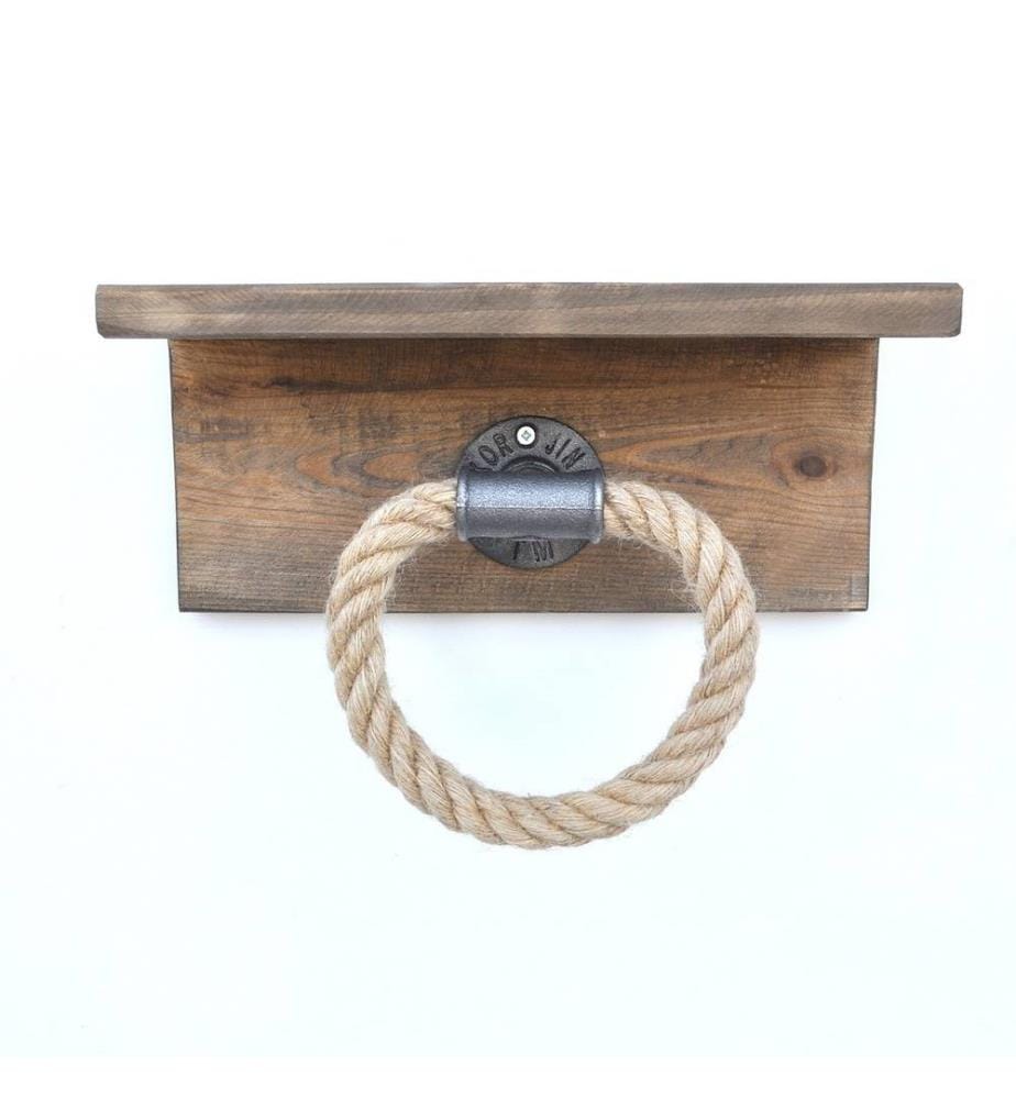 Crochet à pipe, Noyer, bois d'épicéa et corde, fait à la main