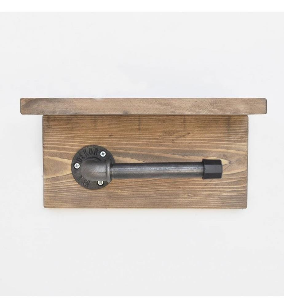 Pipe Hook, Walnut Black, Spruce Wood, Metal Pipe