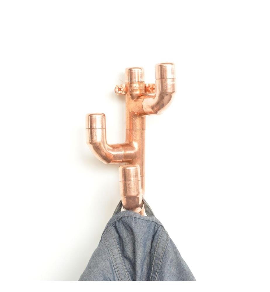 Gancio per tubo, oro rosa, rame, fatto a mano