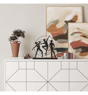 Oggetto decorativo, Nero, Metallo