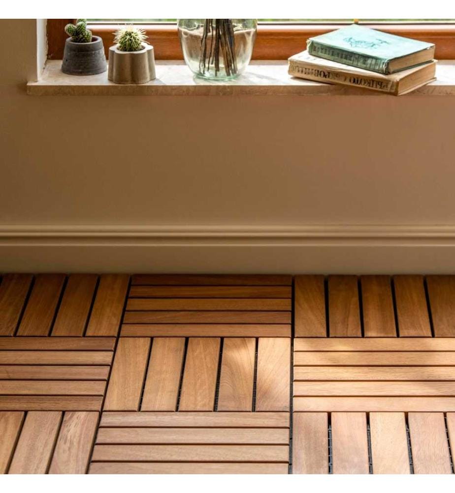 Piastrella per terrazza, Marrone, 100% legno Iroko