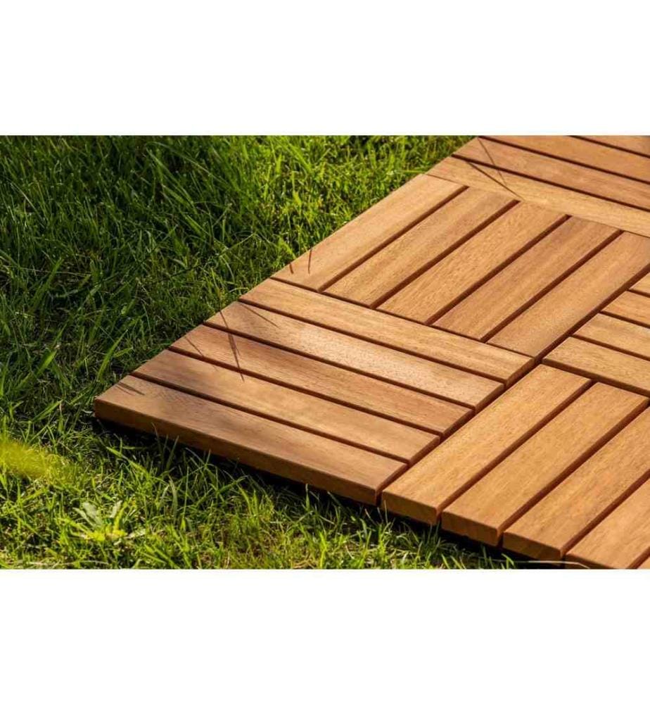 Piastrella per terrazza, Marrone, 100% legno Iroko