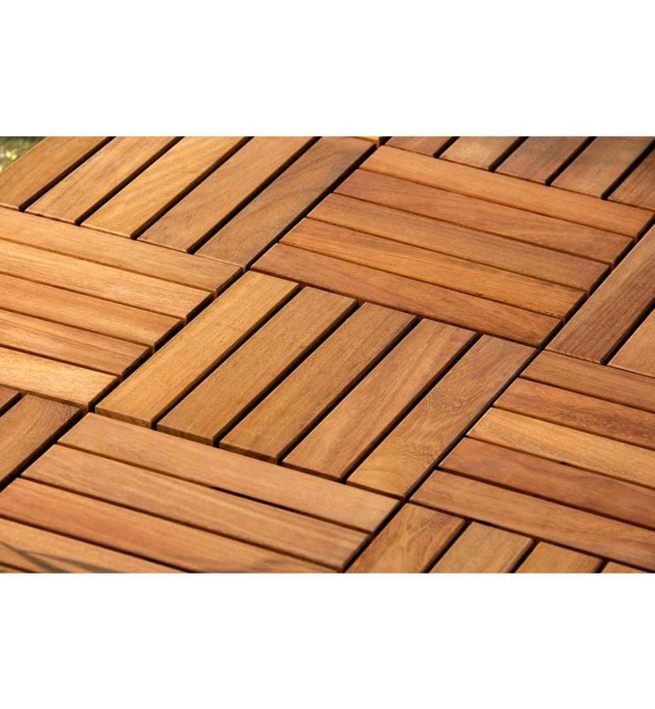 Piastrella per terrazza, Marrone, 100% legno Iroko
