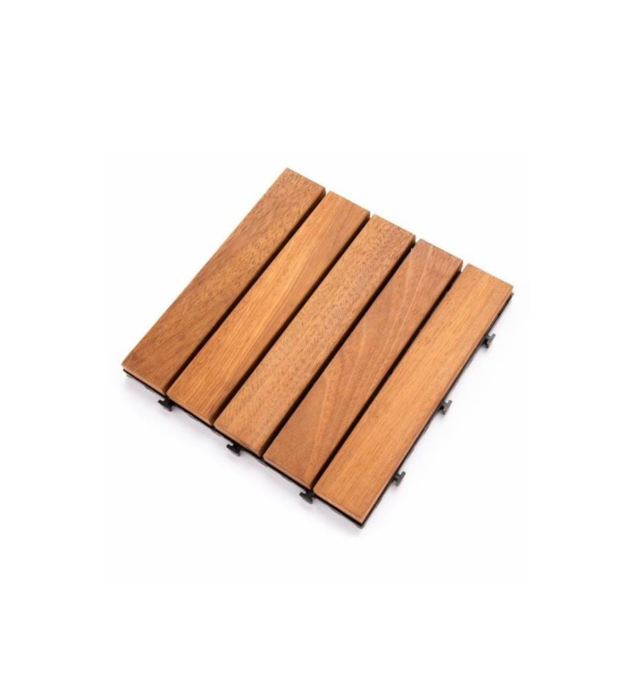 Piastrella per terrazza, Marrone, 100% legno Iroko