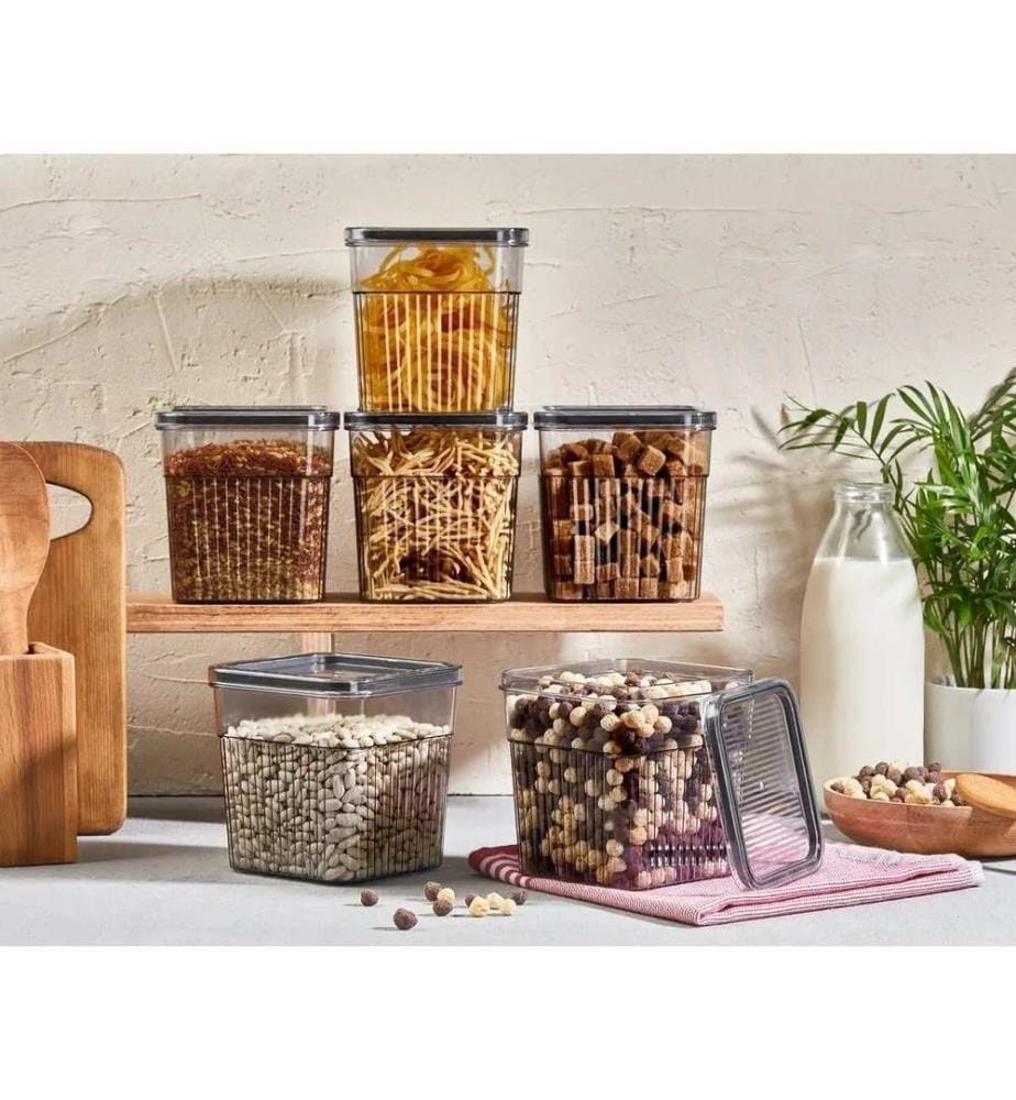 Storage Box Set, 6 Pieces, Transparent, 100% PLASTIC