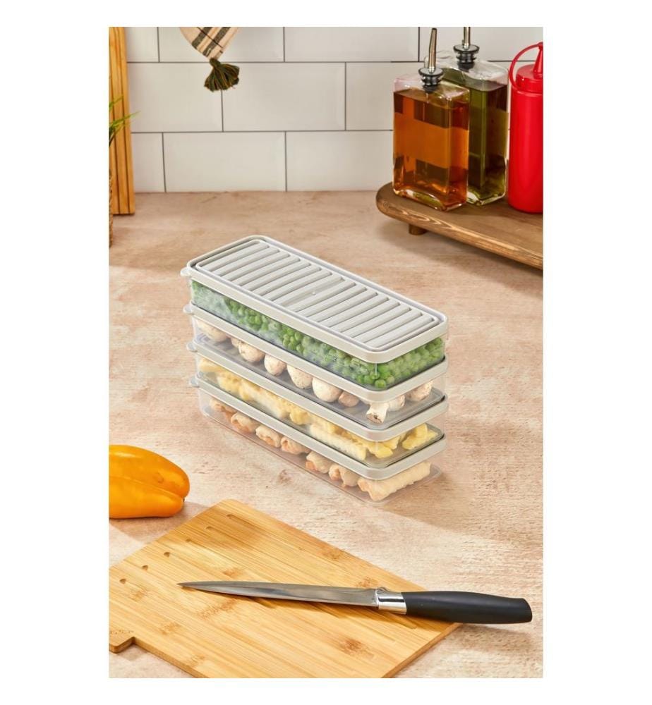 Storage Box Set, 12 Pieces, Cream, 100% PLASTIC