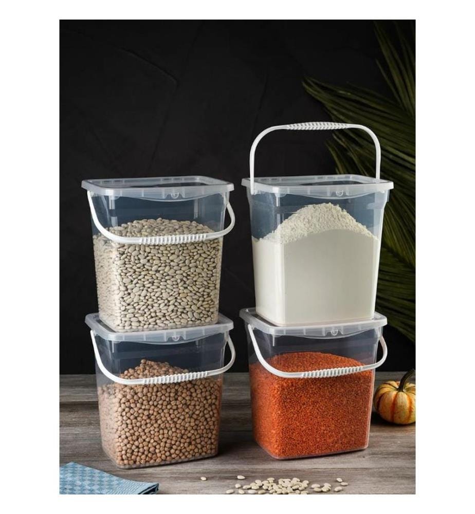 Set di contenitori, 2 pezzi, trasparenti, 100% PLASTICA