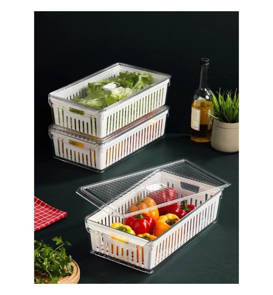 Storage Box Set, 3 Pieces, White, 100% PLASTIC