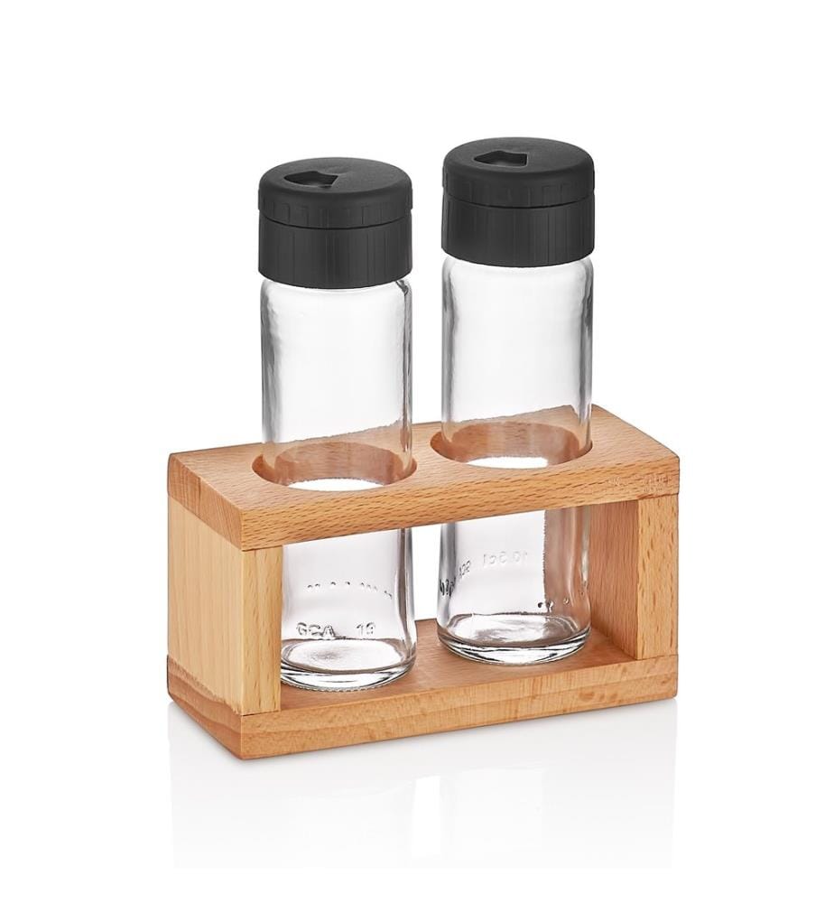 Spice Jar Set, 3 Pieces, Natural, 100% Glass