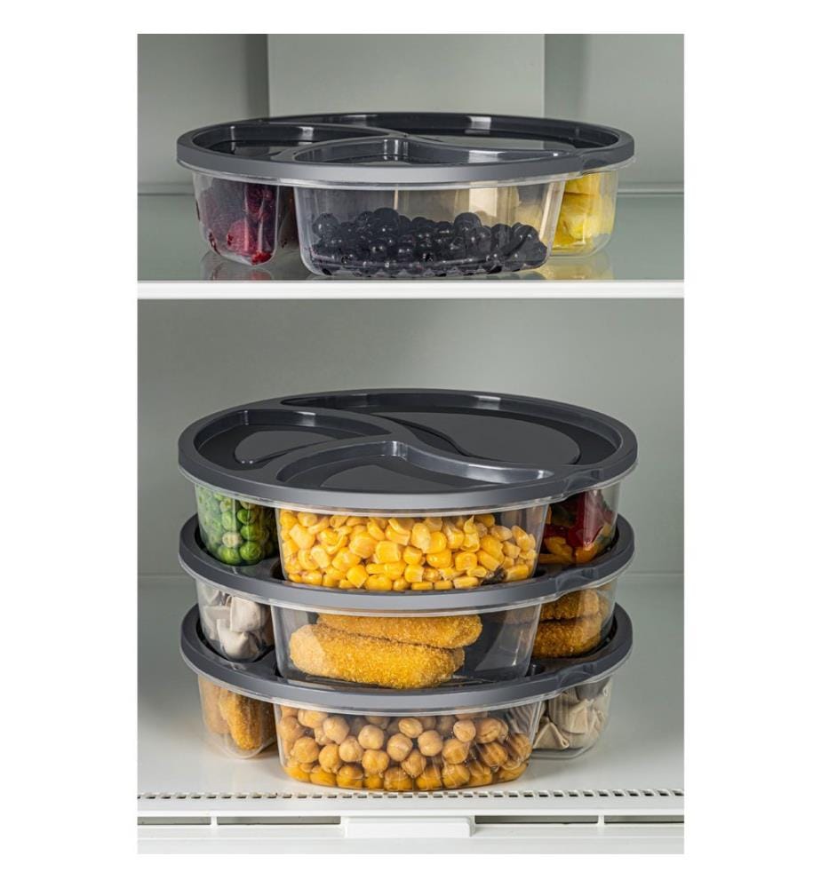 Storage Box Set, 4 Pieces, Anthracite, 100% PLASTIC