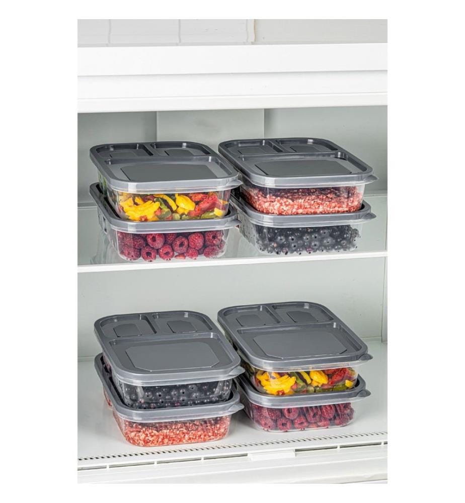 Storage Box Set, 8 Pieces, Anthracite, 100% PLASTIC