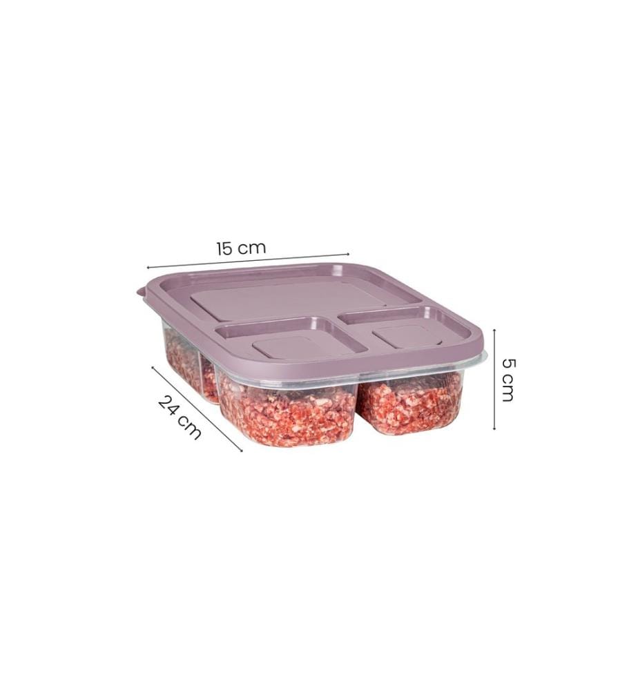 Storage Box Set, 4 Pieces, Pink, 100% PLASTIC
