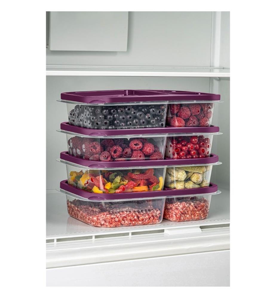 Storage Box Set, 4 Pieces, Purple, 100% PLASTIC