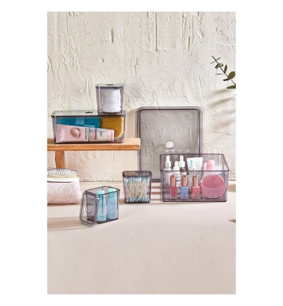 Storage Box Set, 5 Pieces, Anthracite, 100% PLASTIC