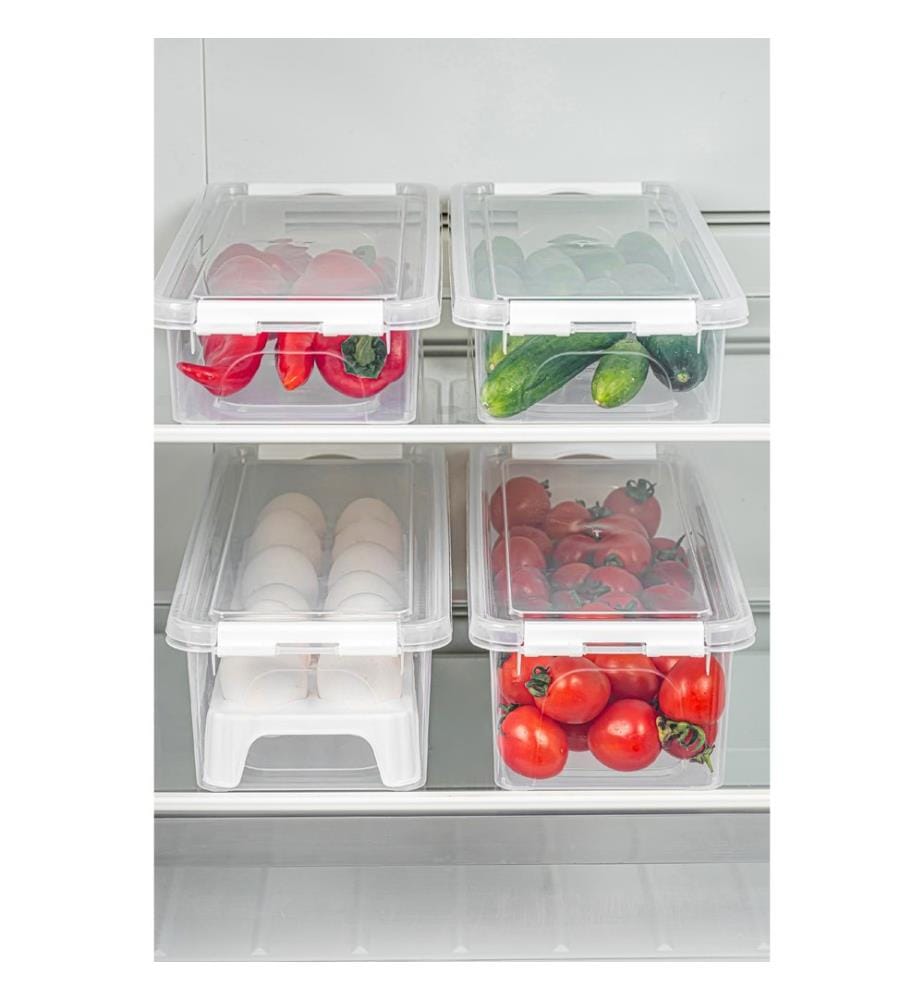 Set di contenitori, 4 pezzi, trasparenti, 100% PLASTICA