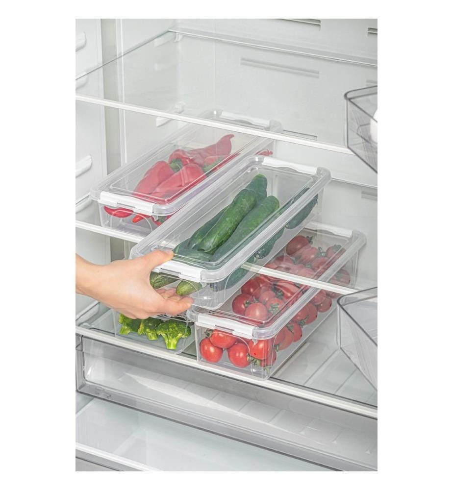 Storage Box Set, 4 Pieces, Transparent, 100% PLASTIC