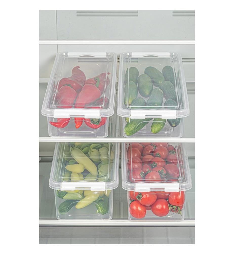 Storage Box Set, 4 Pieces, Transparent, 100% PLASTIC