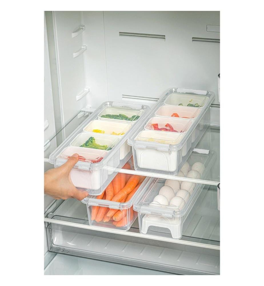 Storage Box Set, 4 Pieces, Transparent, 100% PLASTIC