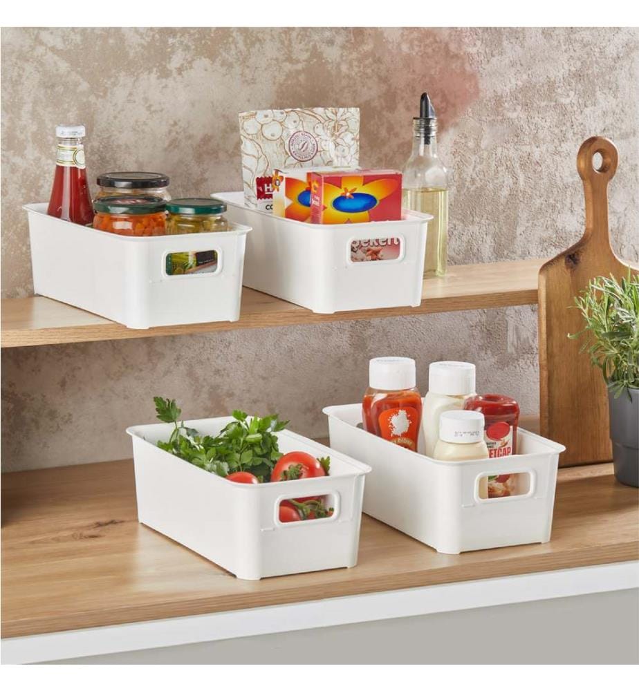 Fridge Organizer Set, 4 Pieces, White, 100% PLASTIC