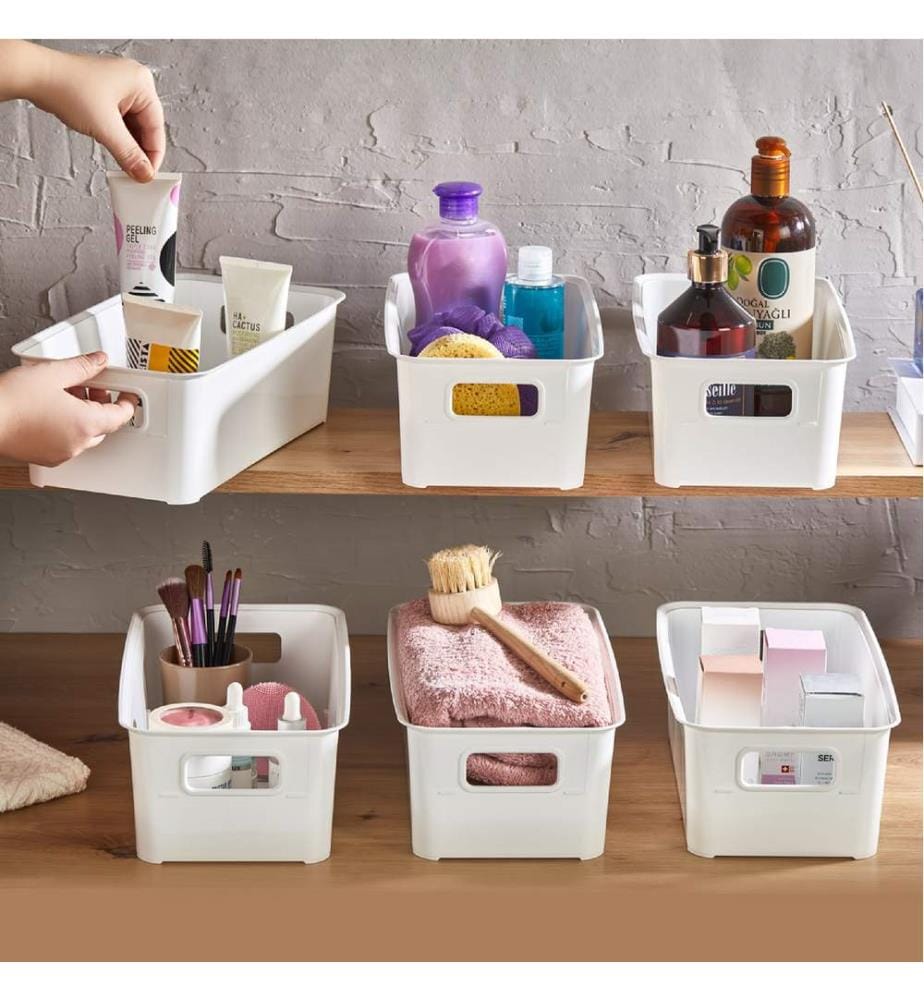 Fridge Organizer Set, 6 Pieces, White, 100% PLASTIC
