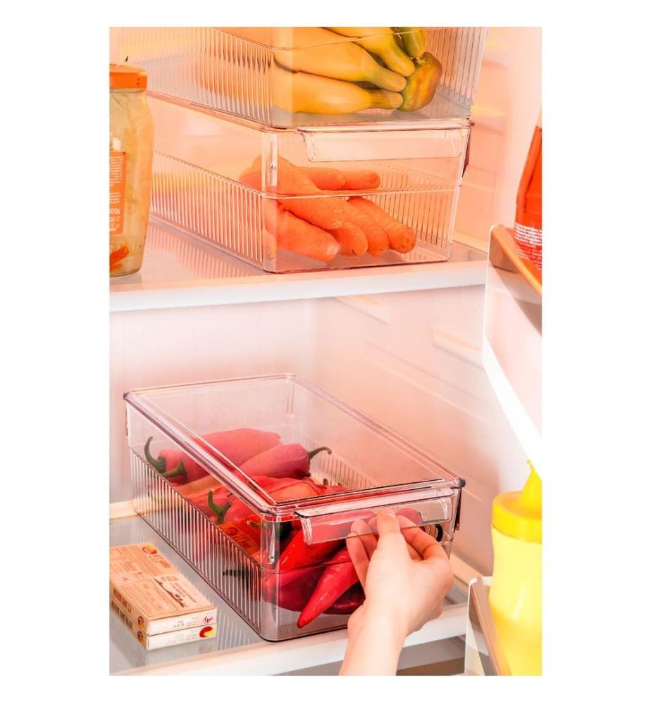 Fridge Organizer Set, 3 Pieces, Transparent, 100% PLASTIC