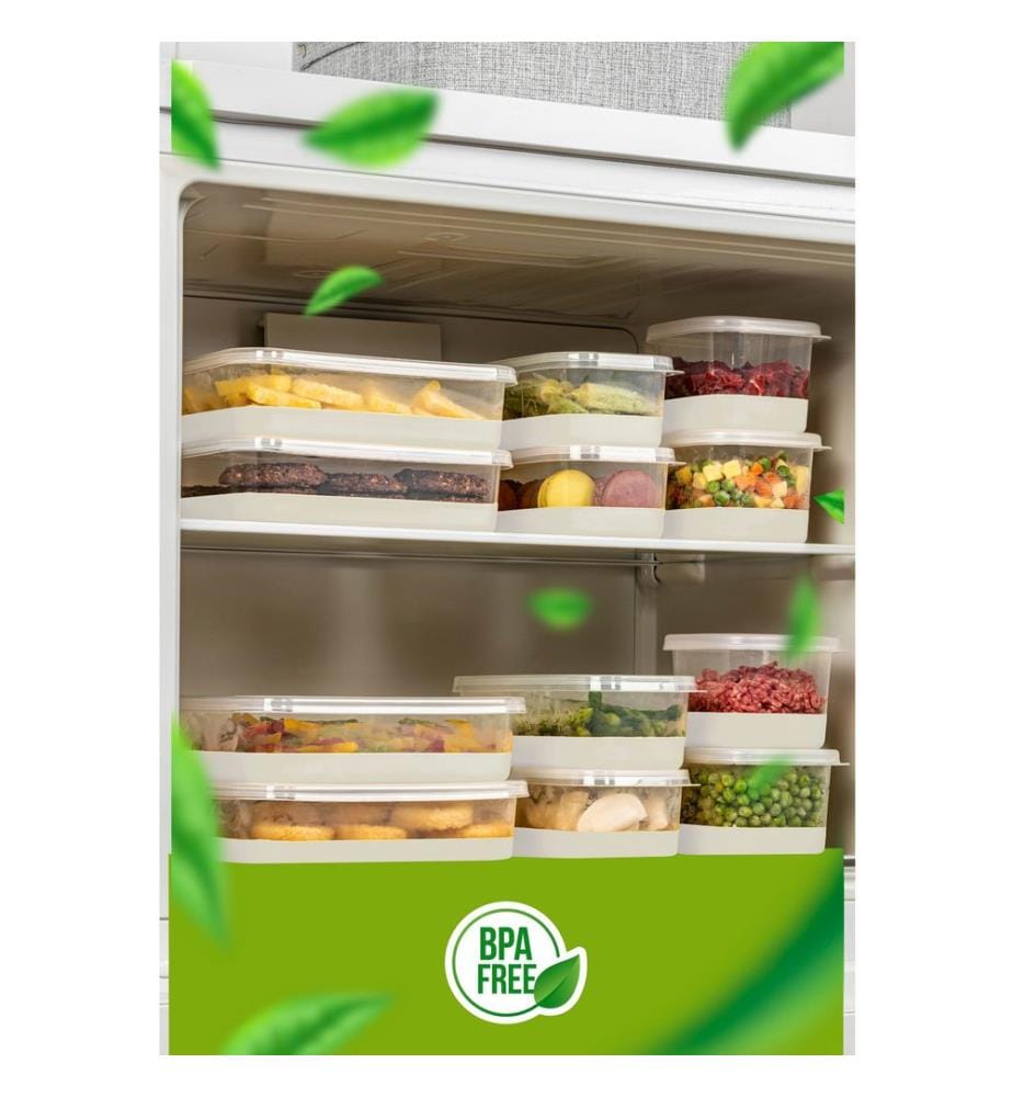 Fridge Organizer Set, 7 Pieces, Grey, 100% PLASTIC