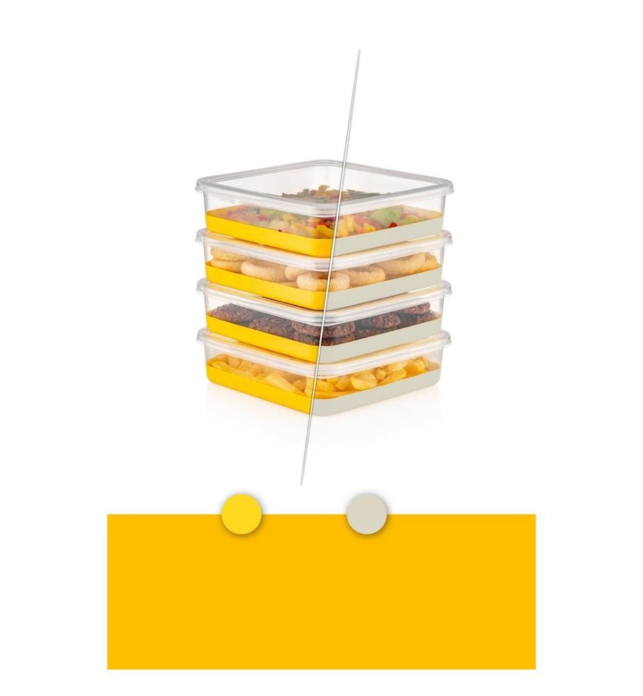 Fridge Organizer Set, 6 Pieces, Yellow, 100% PLASTIC
