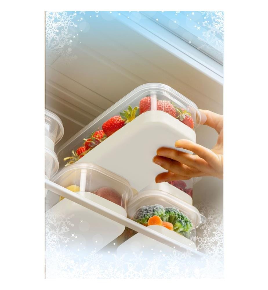 Fridge Organizer Set, 6 Pieces, Grey, 100% PLASTIC